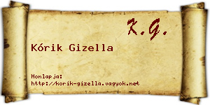 Kórik Gizella névjegykártya