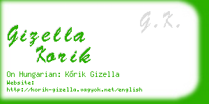 gizella korik business card